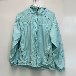 Columbia Light Blue Rain Coat Medium